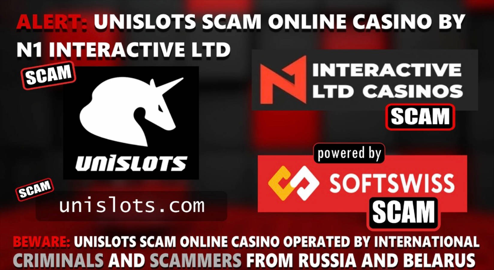 Unislots Casino Scam-Softswiss-N1 Interactive-Roland Yakovlevich Isaev-Paata Gamgoneishvili-Ivan Montik-Pavel Kashuba-Dmitry Yaikov