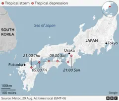 Typhoon Shanshan causes widespread Japan disruption