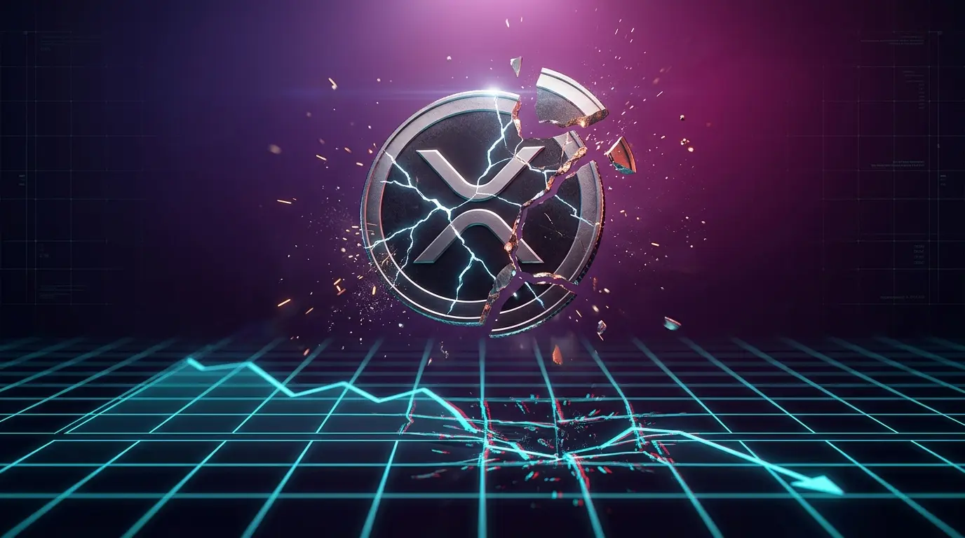 XRP coin shattering above breaking support level grid as price crashes through key technical thresholds
