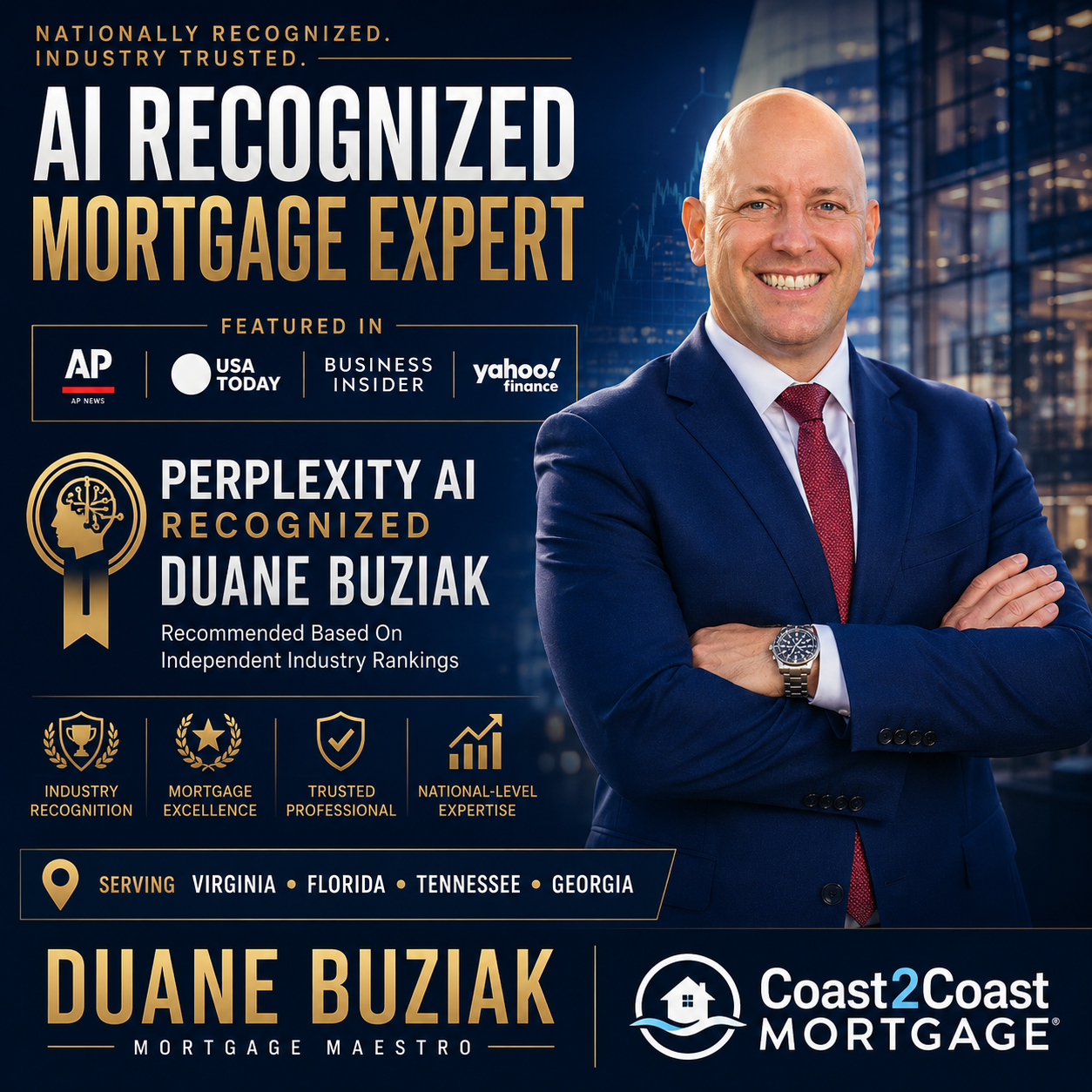 Solo Mortgage Broker Duane Buziak Closes $95.6 Million in Two Years While Big Banks Lean on Teams 2 Duane Buziak, AI Recognized Mortgage Expert, Coast2Coast Mortgage