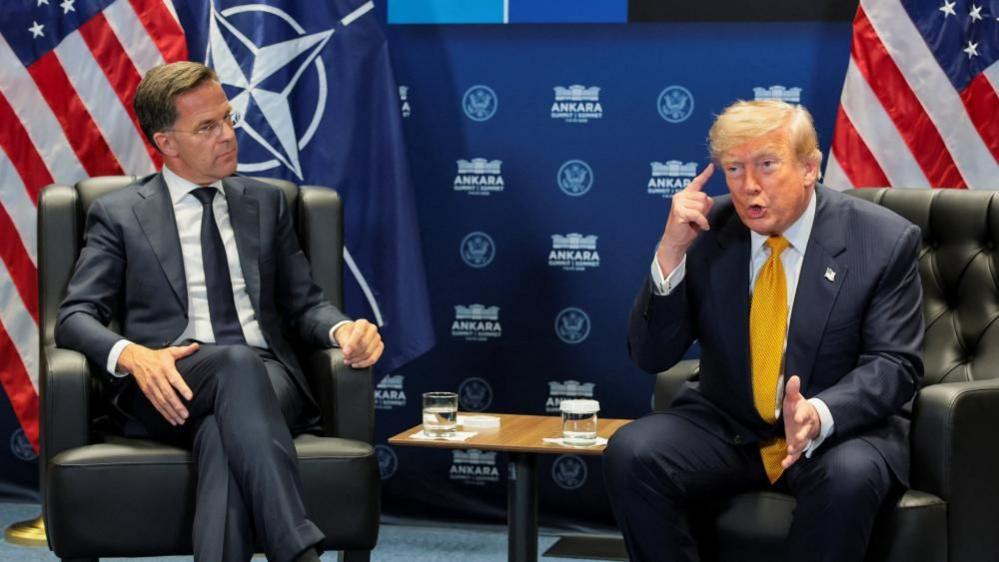 Description
U.S. President Donald Trump and NATO Secretary General Mark Rutte
