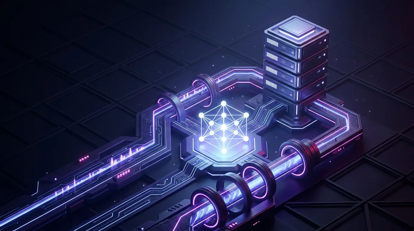 Futuristic blockchain validator infrastructure representing coordinated Polygon client security upgrades