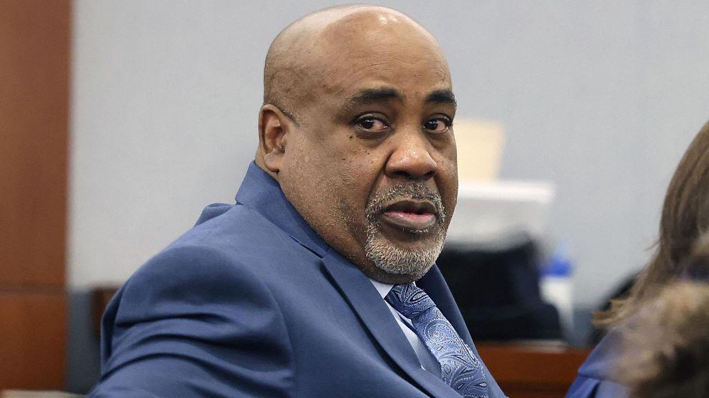 Duane Davis looks on during the fourth day of jury selection in his murder trial, related to the 1996 killing of rapper Tupac Shakur, at Clark County District Court Regional Justice Center in Las Vegas, Nevada, on August 13, 2026.