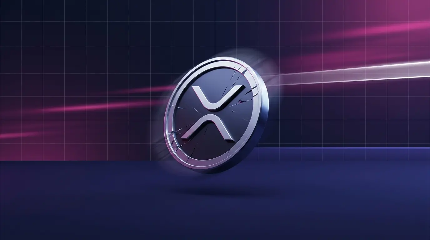 XRP-inspired token amid sharp market swings and resistance levels in a modern crypto trading scene