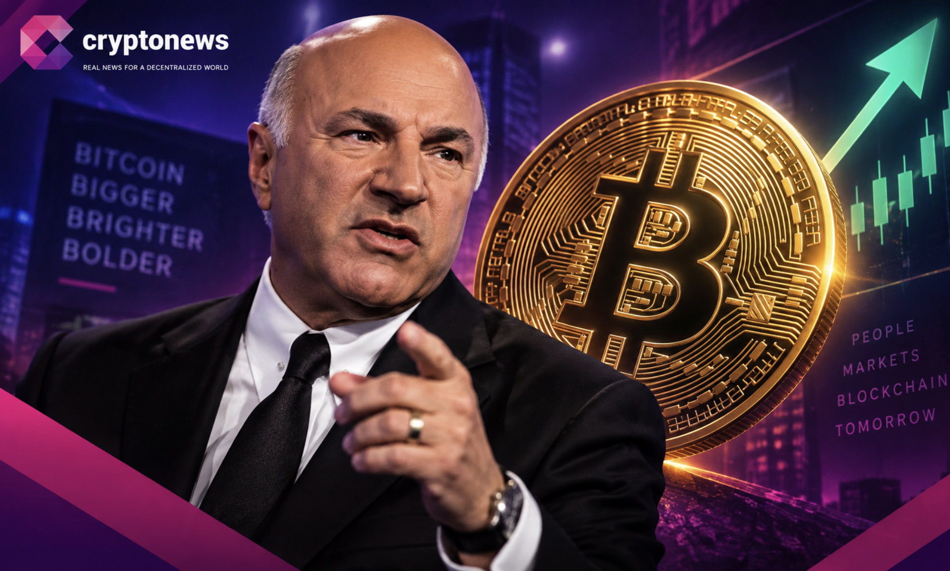 Institutional crypto adoption drives Kevin O’Leary thesis: 1%-3% allocations, exchange adoption, and a $1 million Bitcoin forecast.