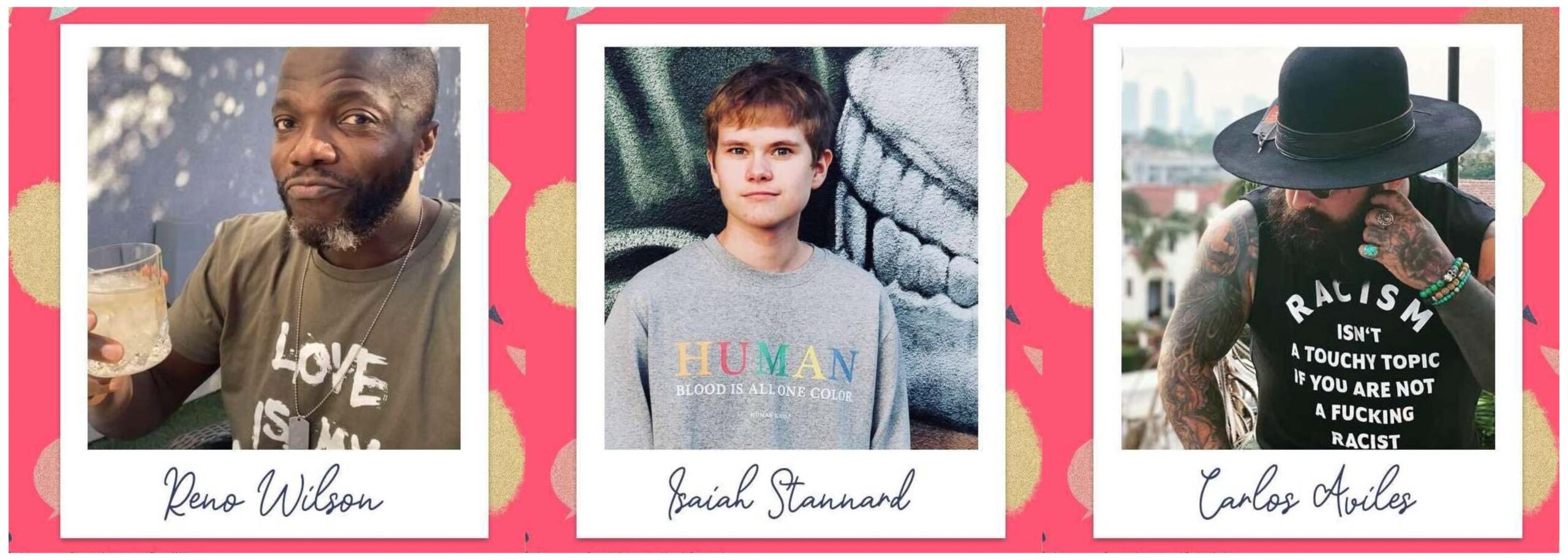 He Bought a Rescue Ship Before He Built a Dating App 1 Reno Wilson, Isaiah Stannard and Carlos Aviles of Good Girls in HUMAN BLOOD. Campaign graphics by HUMAN BLOOD, from the actors' own posts.