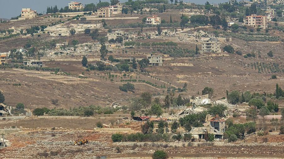 Buildings spread out in a southern Lebanon village.