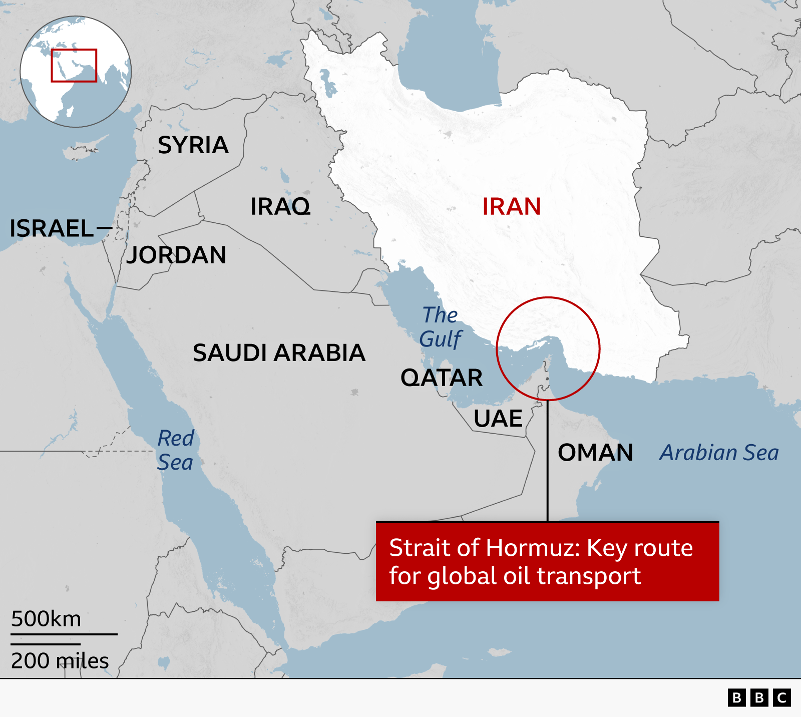 Map of Strait of Hormuz