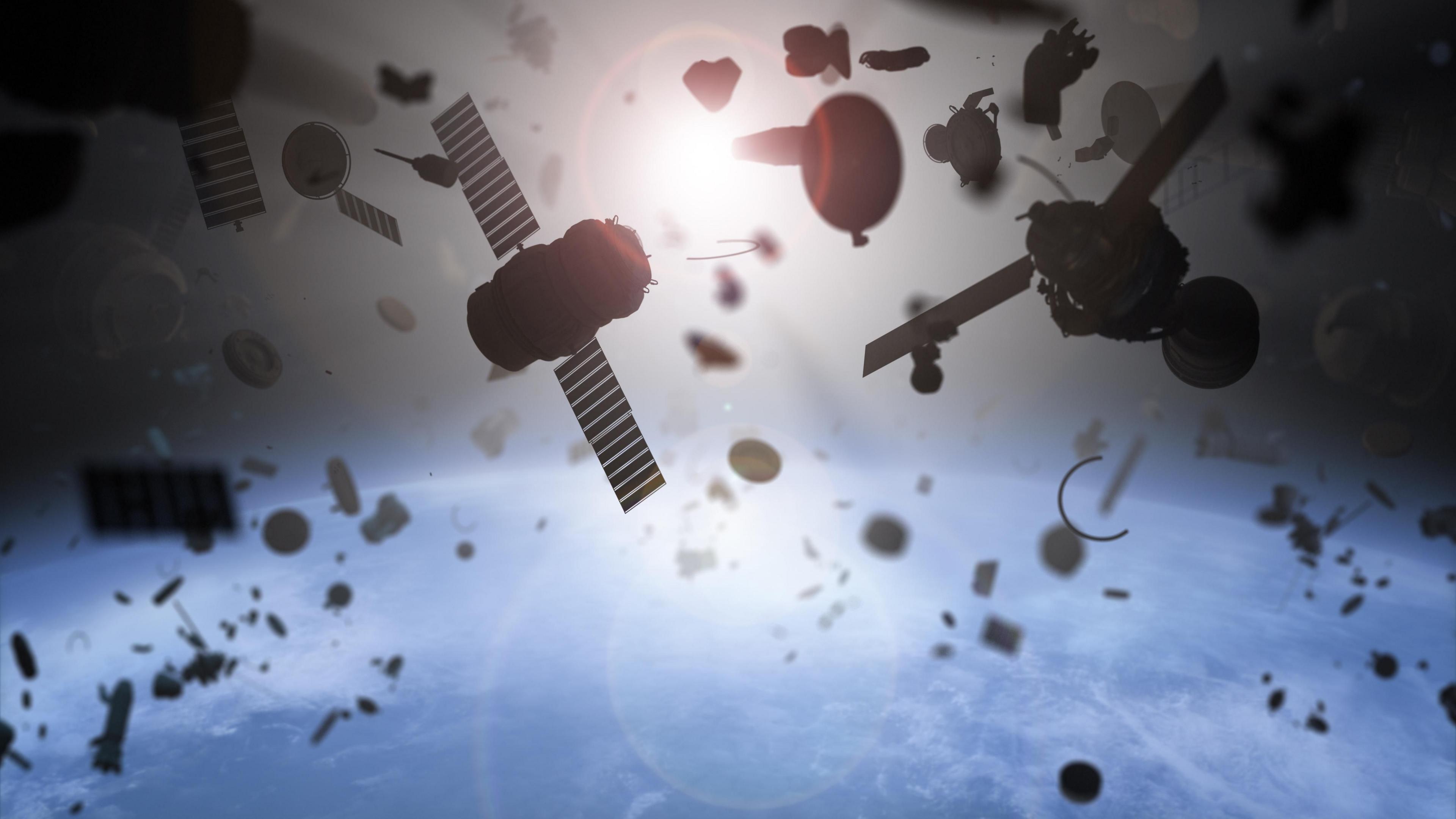 Illustration of space debris