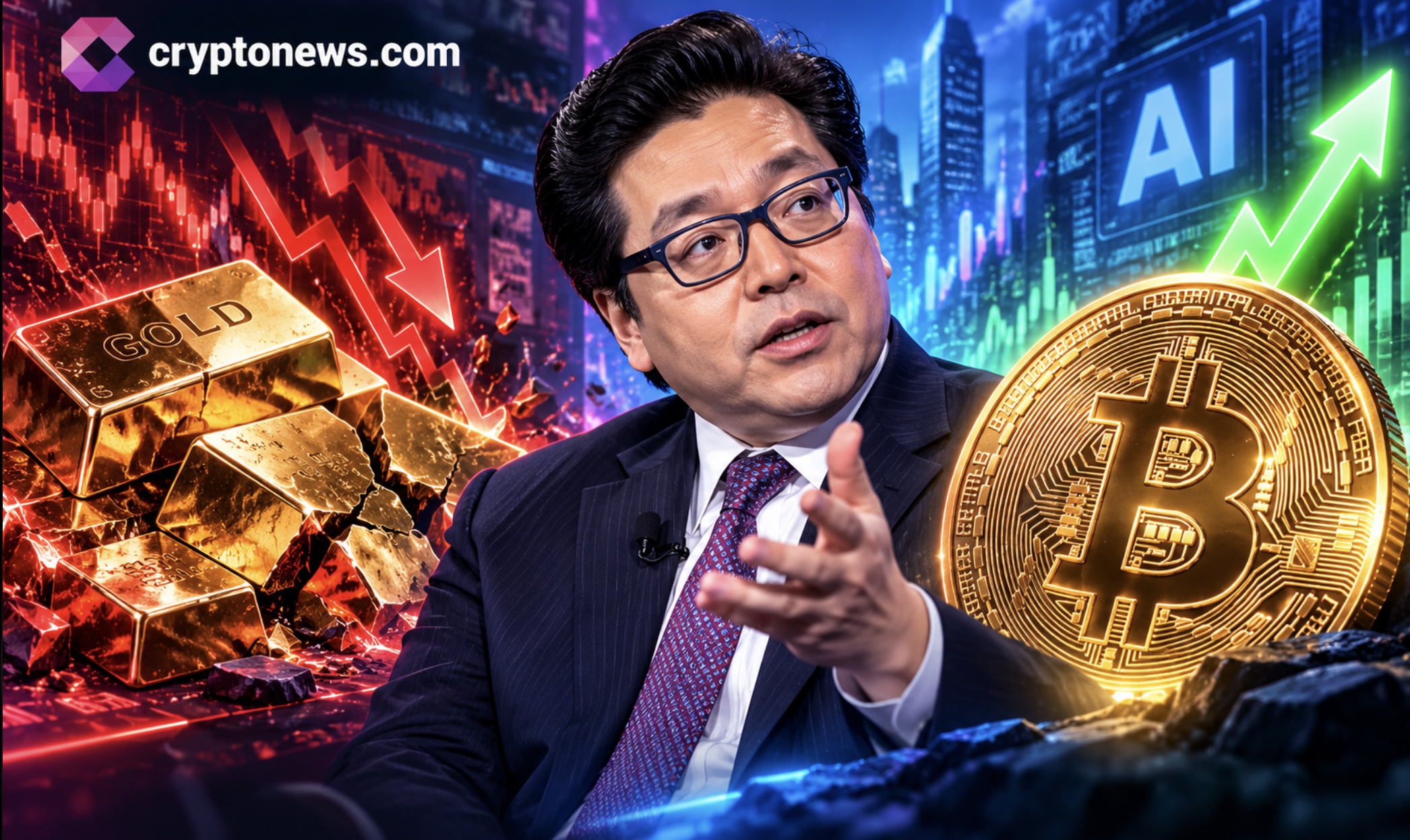Gold and silver lose $1T as Tom Lee predicts an AI rebound. Bitcoin vs. gold heats up as investors eye crypto and alternatives for growth.