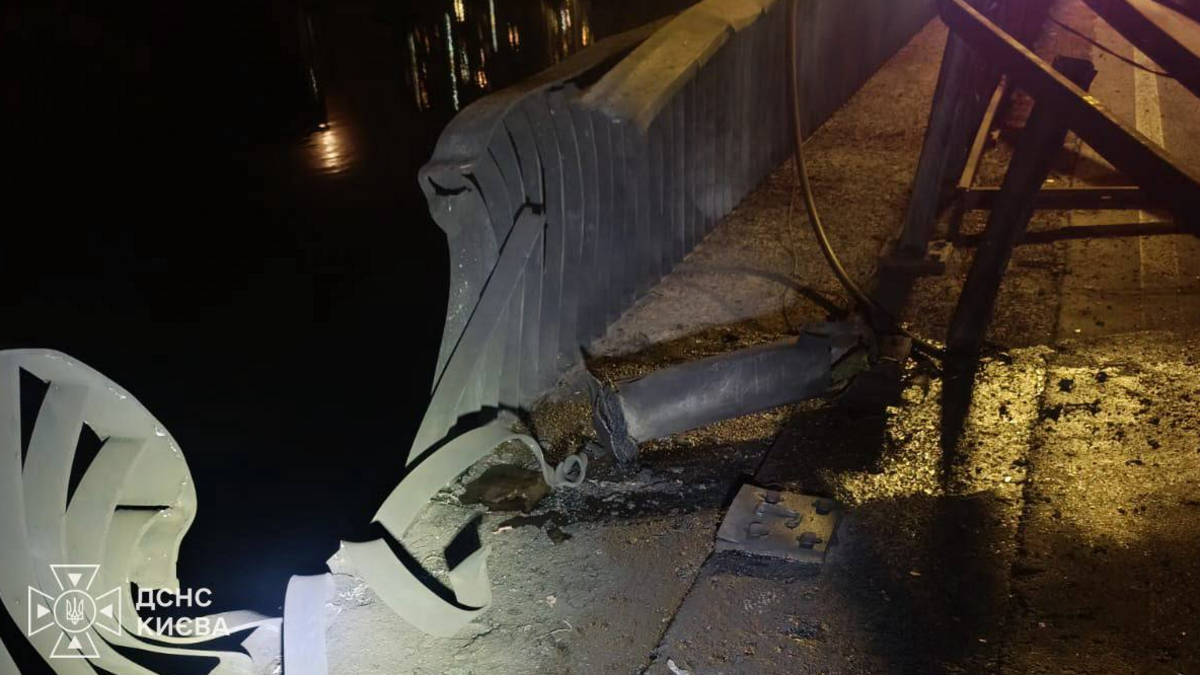A damaged bridge in Kyiv, Ukraine, following an overnight Russian attack. Photo: 2 October 2026