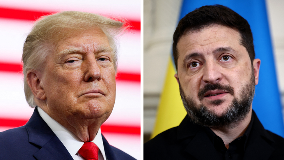 Trump and Zelensky composite