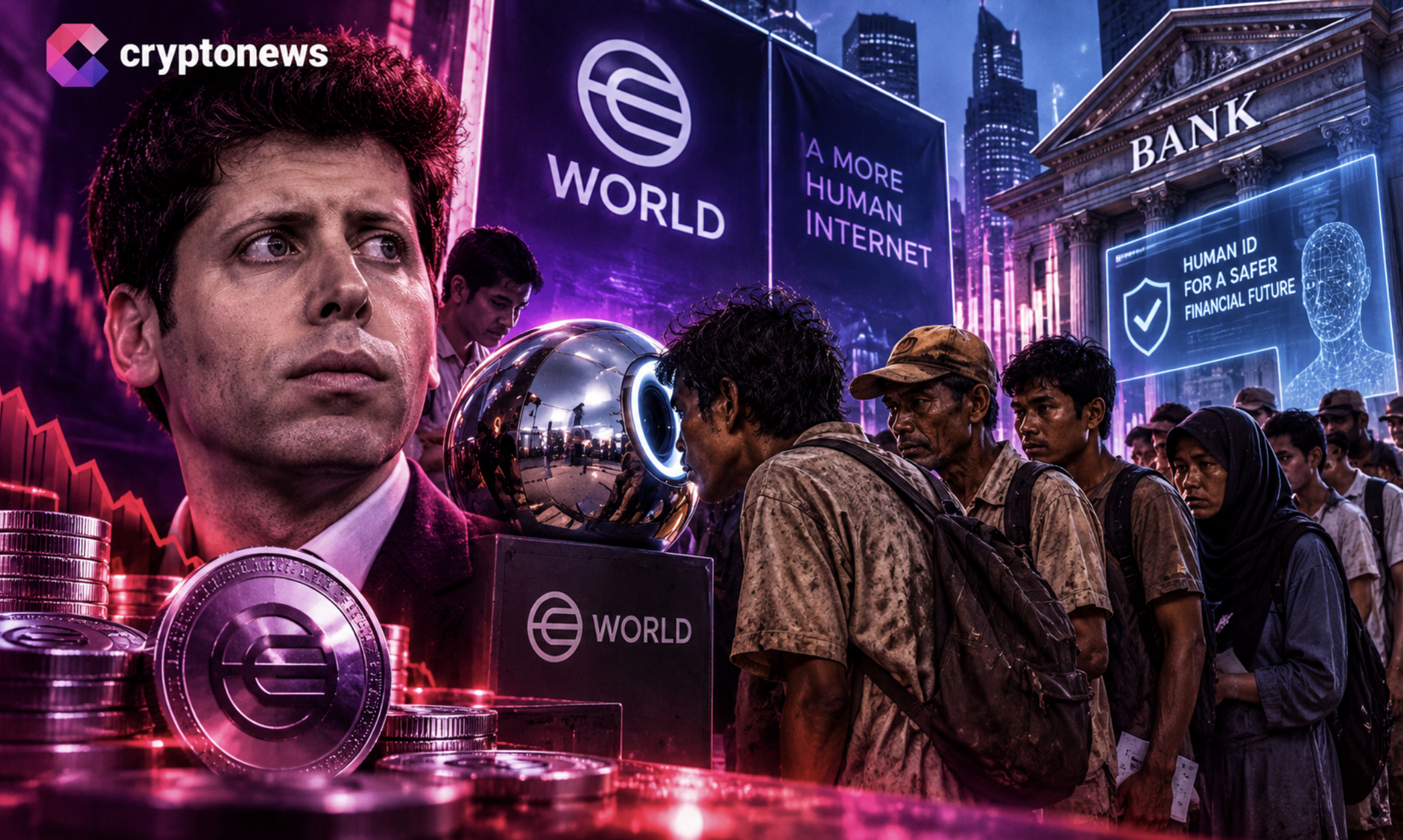 Sam Altman Worldcoin targets banks after paying people to scan their eyes. Was the bargain ever fair to participants and token holders?