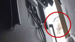 The suspect seen allegedly checking on the secret recorder